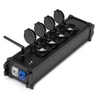 PD Connex PSB50 stroomverdeler met Powercon IN/OUT naar 4x Schuko connector en Draadloze DMX - Zwart