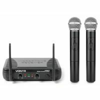 Vonyx Draadloze VHF microfoon set 2-kanaals STWM712