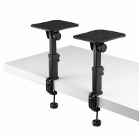 Vonyx SMS32 speaker standaard set - voor studio monitors - met tafelklem - in hoogte verstelbaar - zwart