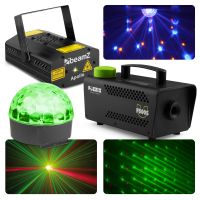 BeamZ licht en laser disco set (met Jelly Ball, laser en rookmachine)