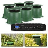 100V geluidsinstallatie voor buiten met zes 5.25 inch speakers - 180W