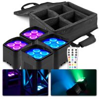 Set van 4 BeamZ BBP94W accu LED Uplights met tas