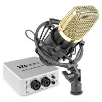 Vonyx CM400B studiomicrofoon met PDX25 USB audio interface voor podcasts, live recording, studio, etc.