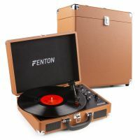 Fenton RP115F platenspeler met Bluetooth en bijpassende koffer - Bruin