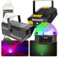 BeamZ feestverlichting pakket met LED lichteffect, laser en rookmachine