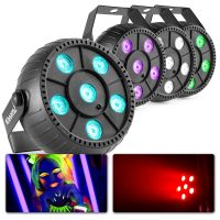 BeamZ PLP accu discolampen set - 2x RGB spot + stroboscoop + blacklight