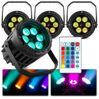 BeamZ set van 4 BWA63 AluPars - Waterdichte LED pars - 6x 3W