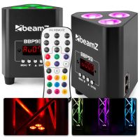 BeamZ BBP93 - Set van 2 accu Uplights 3x 10W met afstandsbediening