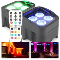 BeamZ BBP94 - Set van 2 Uplight PAR spot op accu met 4x 10W LED's