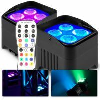 BeamZ BBP94W - Set van 2 accu Uplights met 4x 12W LED's en draadloze DMX