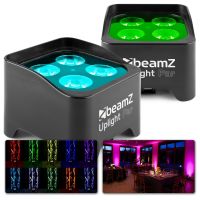 BeamZ BBP90 - Set van 2 uplighters op accu met o.a. 4x 4W LED's en afstandsbediening