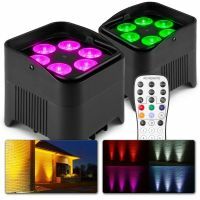 BeamZ BBP96S - Set van 2 accu uplights met 12W LED's en draadloze DMX