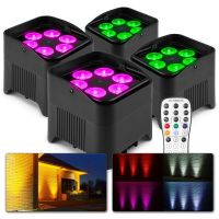 BeamZ BBP96S - Set van 4 accu uplights met 12W LED's en draadloze DMX