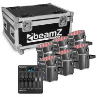 BeamZ BBP60 - 6 accu uplighters in flightcase met draadloze DMX controller