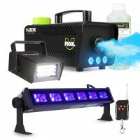 Partyset met Fuzzix F503L Rookmachine - 1L Rookvloeistof - 1x Strobo en 1x Blacklight bar