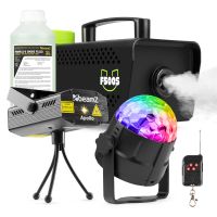 Partyset met F500 rookmachine - 1 liter rookvloeistof - discolamp en laser