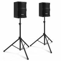 Power Dymamics PDY210A actieve speakerset met statieven - 10 inch - 800W - Zwart