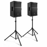 Power Dymamics PDY215A actieve speakerset met statieven - 15 inch - 1600W - Zwart