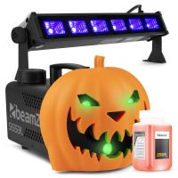 BeamZ Halloween rookmachine partyset - Met opklikbare pompoen - UV LED bar en lichteffecten