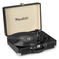 Retourdeal - Audizio RP114BK - Retro platenspeler in zwarte koffer - platenspeler met boxen en PC software