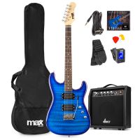 Max GigKit Superstrat Elektrische gitaar met 40 Watt versterker en accessoires - Donker blauw