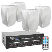 over ideologie Afleiden Power Dynamics 100V Bundelset met 4 witte weerbestendige 5" opbouw speakers  kopen?