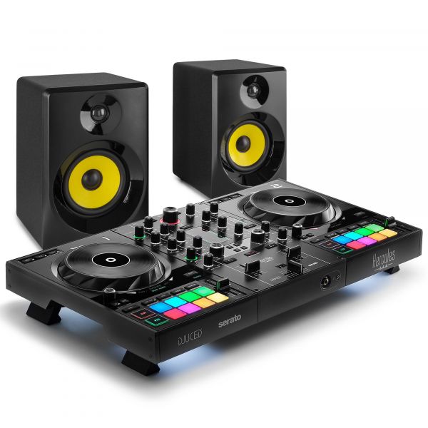 DJ starter set met Hercules DJControl Inpulse 500 en Vonyx SMN40B actieve studio monitors