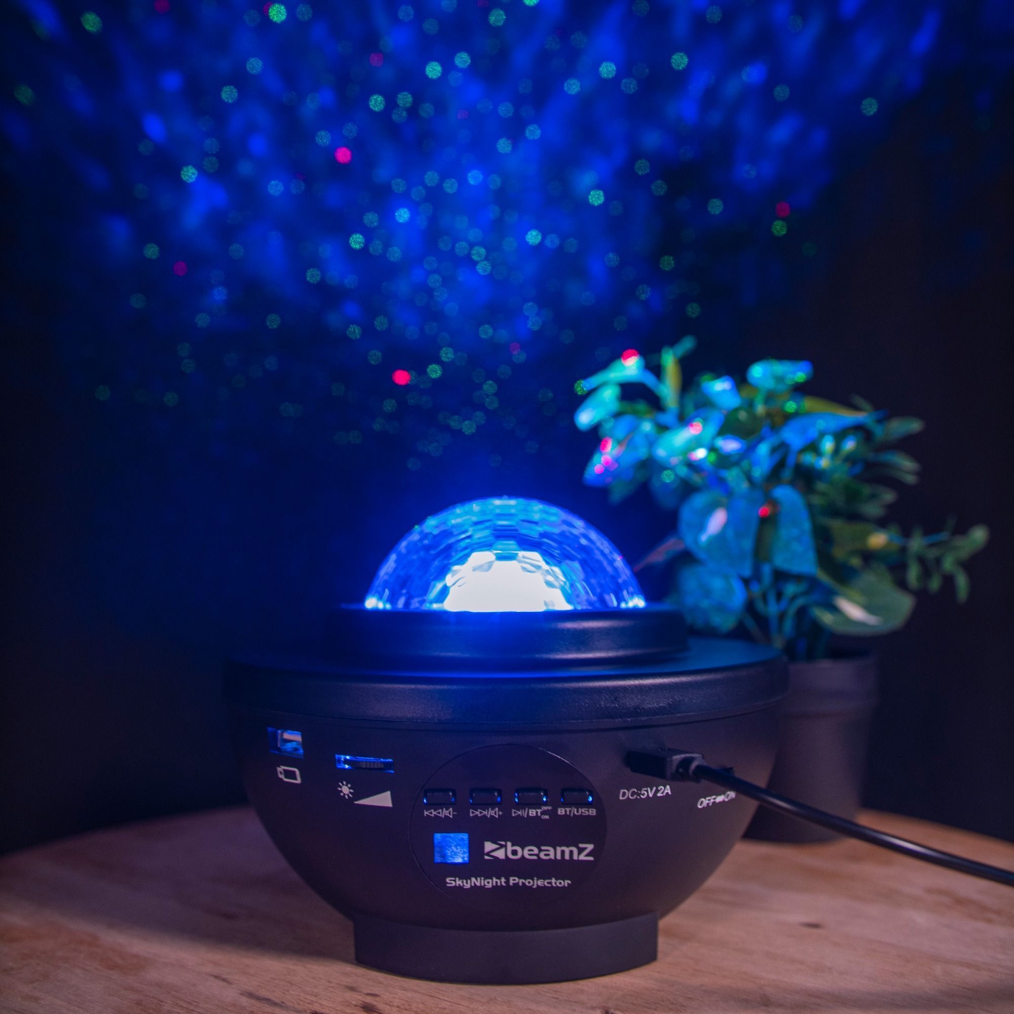 Retourdeal - BeamZ SkyNight Sterren Projector met Bluetooth speaker