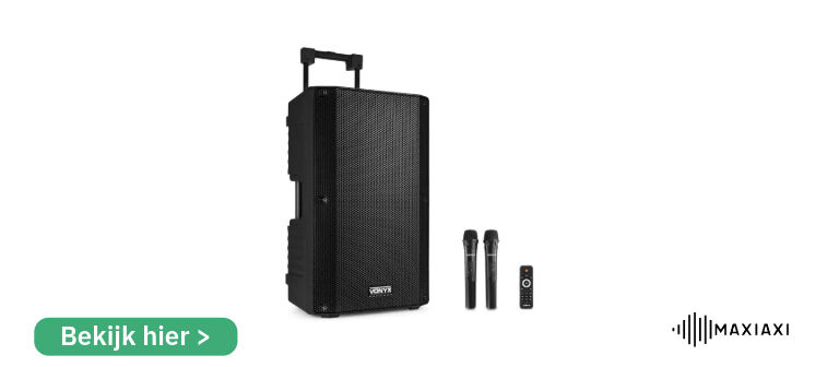 Vonyx VSA700 ABS 15" portable speaker met Bluetooth en 2x draadloze microfoon - 1000W