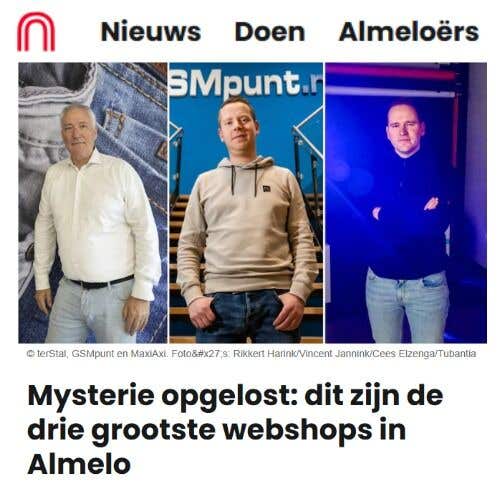 MaxiAxi artikel op indebuurt Almelo: dit zijn de drie grootste webshops in Almelo