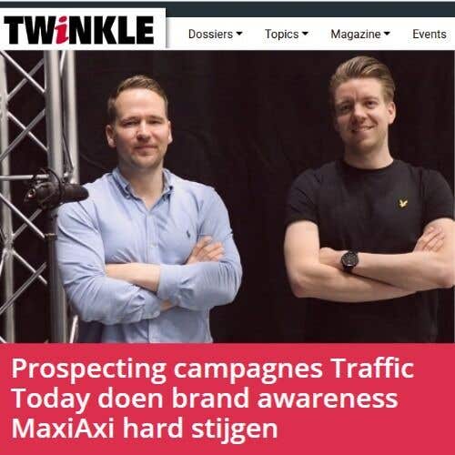 MaxiAxi artikel op Twinkle Magazine over prospecting campagnes