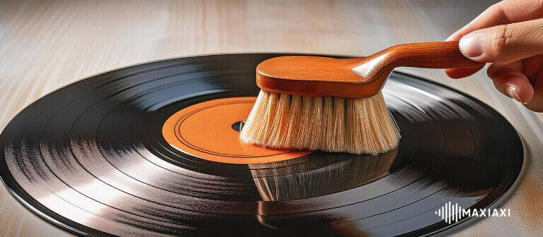 vinylplaat schoonmaken met een zachte borstel